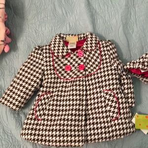 Toddler Brown and cream houndstooth jacket
